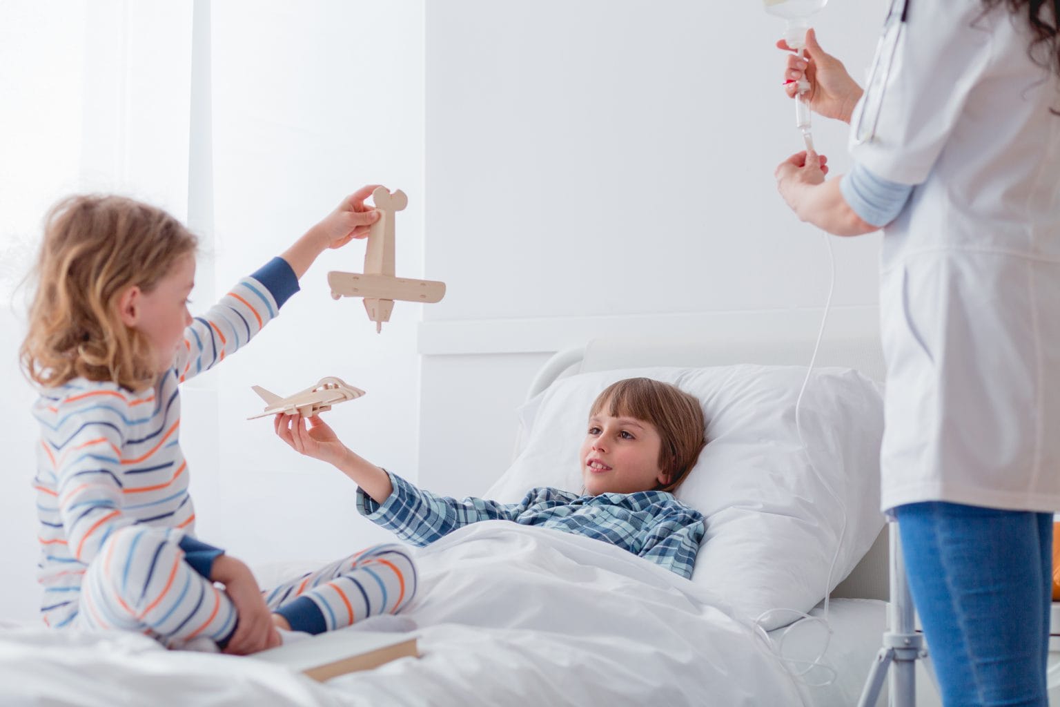 A parent and child playing together